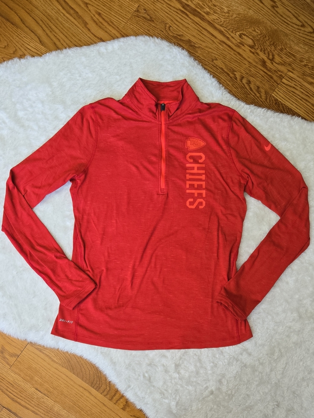 Nike NFL KC Chiefs Quarter Zip, Womens Size Medium